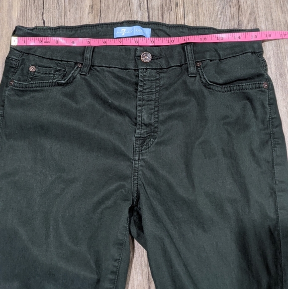 7 for All Mankind Blair Dark Green Soft Brushed Cotton Super Skinnies - Picture 12 of 14